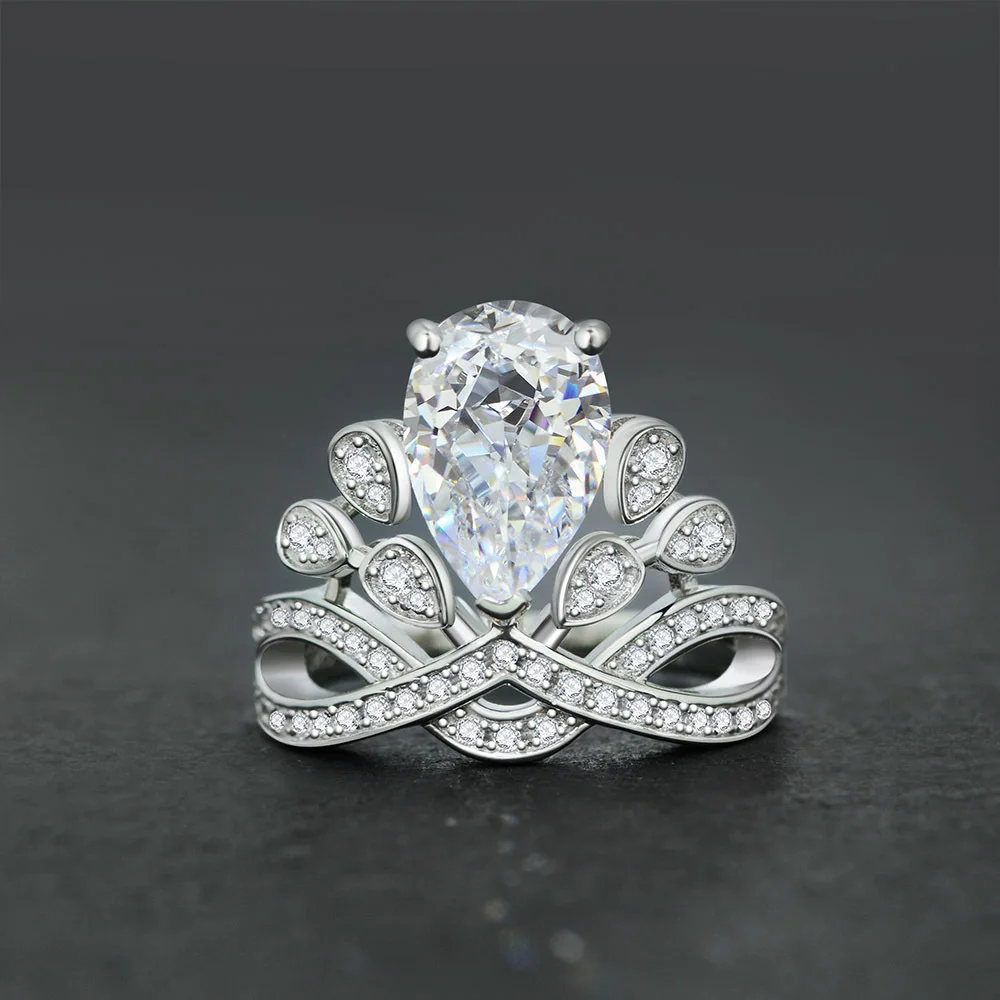 Drop Shipping Fashion rings 2020 women design 925 sterling silver gold plated eternity crown diamond wedding rings, Silver color
Drop Shipping Fashion rings 2020 women design 925 sterling silver gold plated eternity crown diamond wedding rings, Silver color