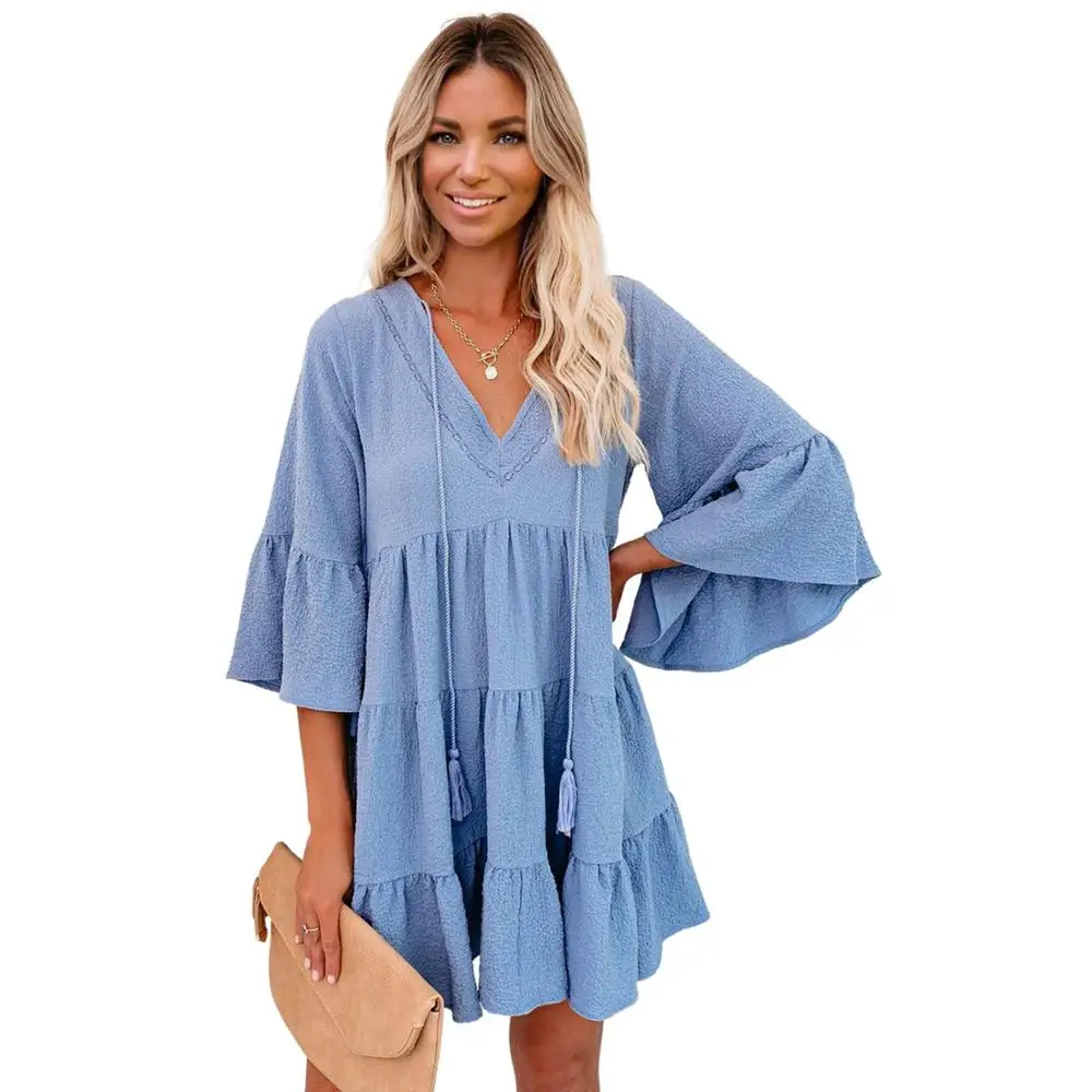 2021Summer Women Ruffle Cotton Babydoll Dress Tunic V Neck Casual Loose Dresses, Pink, green, sky blue, black
2021Summer Women Ruffle Cotton Babydoll Dress Tunic V Neck Casual Loose Dresses, Pink, green, sky blue, black