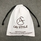 Drawstring Pouch Custom Cotton Jewelry Bags With Printed Logo