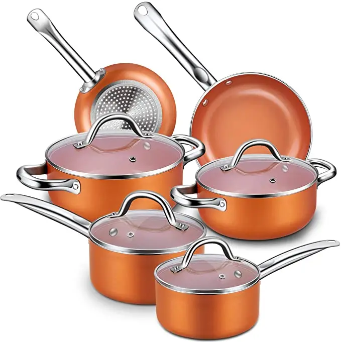 CH6 New Stretched Pot Popper Color Ceramic Non Stick Cookware Set Pot Customized10 Pieces Copper Cookware Pans And Pots Set, Gold
CH6 New Stretched Pot Popper Color Ceramic Non Stick Cookware Set Pot Customized10 Pieces Copper Cookware Pans And Pots Set, Gold