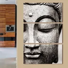 Gray 3 Panel Modern Large Oil Style poster Buddha Wall Print Home Decor canvas prints buddha wall art