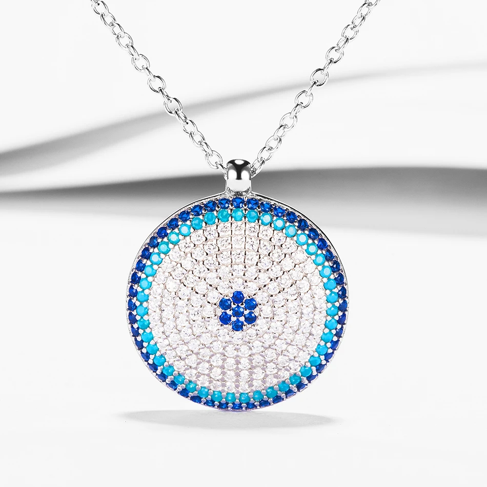 Fashion 925 Sterling Silver Necklace With Clear CZ Blue Eye Pendants Necklaces Fit Women Fashion Jewelry
Fashion 925 Sterling Silver Necklace With Clear CZ Blue Eye Pendants Necklaces Fit Women Fashion Jewelry