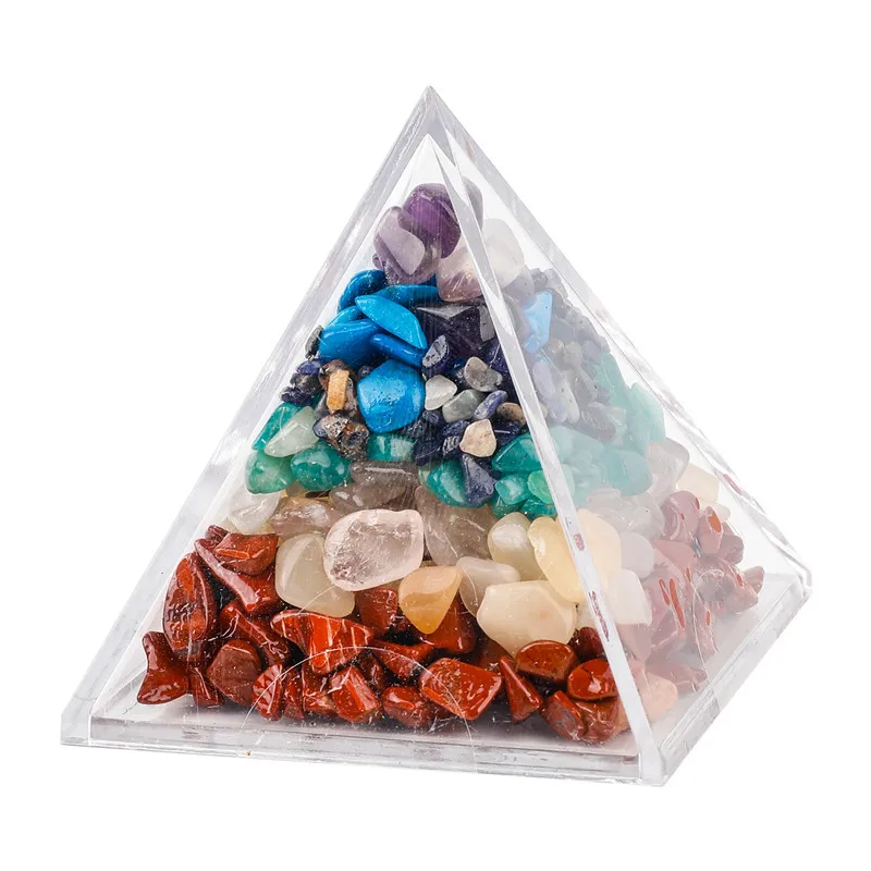 Hot selling natural mixed crystal acrylic pyramid mineral specimen office desk decoration
Hot selling natural mixed crystal acrylic pyramid mineral specimen office desk decoration
