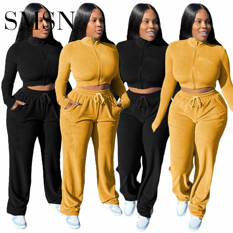 Hot Selling Solid Color Silver Fox Wool Zipper Fall 2021 Women Clothes Casual Joggers Pants Two Piece Pants Set Two Piece Sets
Hot Selling Solid Color Silver Fox Wool Zipper Fall 2021 Women Clothes Casual Joggers Pants Two Piece Pants Set Two Piece Sets