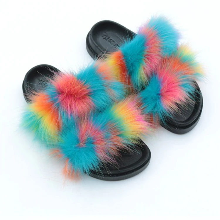 Wholesale popular monk strap winter warm fox fur outdoor slippers plus size women slippers 44 45
Wholesale popular monk strap winter warm fox fur outdoor slippers plus size women slippers 44 45