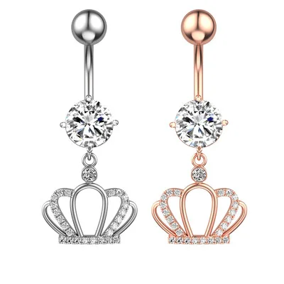Hotsale Surgical Steel Hollow King Crown Pendant Navel Ring Body Jewelry Zircon Crown Belly Button Ring For Women
Hotsale Surgical Steel Hollow King Crown Pendant Navel Ring Body Jewelry Zircon Crown Belly Button Ring For Women