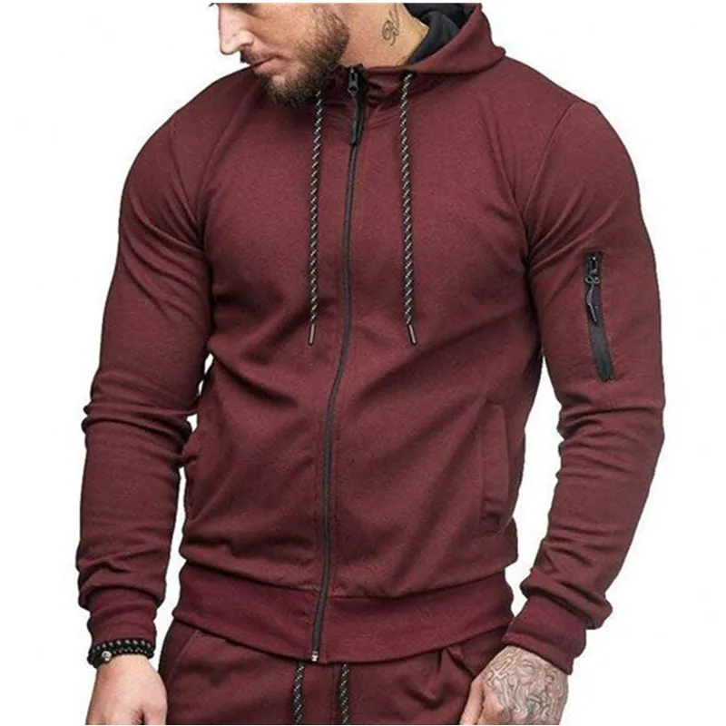 

Wholesale OEM Sportswear Custom logo Fleece Men Tracksuits With Hoodie In Pure Cotton outdoor hoodies mens sets, Request