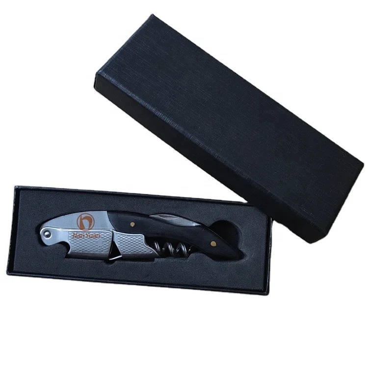 Amazon home accessories wooden handle wine corkscrew with customized logo, Black handle
Amazon home accessories wooden handle wine corkscrew with customized logo, Black handle