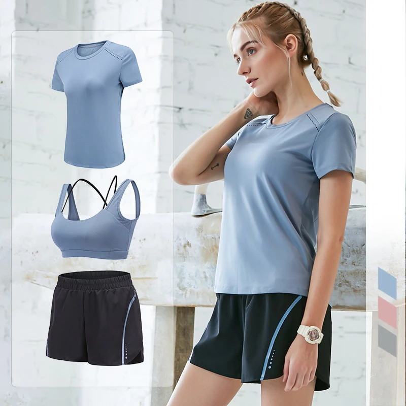 Custom ladies summer yoga suit women's perspiration quick-drying sportswear women sweat sweating comfortable three-piece, Can be custom 
Custom ladies summer yoga suit women's perspiration quick-drying sportswear women sweat sweating comfortable three-piece, Can be custom