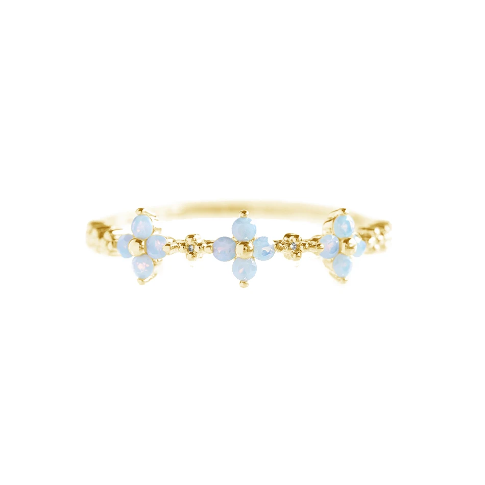 Fashion Jewelry 925 Sterling Silver 14k Gold Plated Flower Ring Three Blue Blossom Ring With Cubic Zircon
Fashion Jewelry 925 Sterling Silver 14k Gold Plated Flower Ring Three Blue Blossom Ring With Cubic Zircon