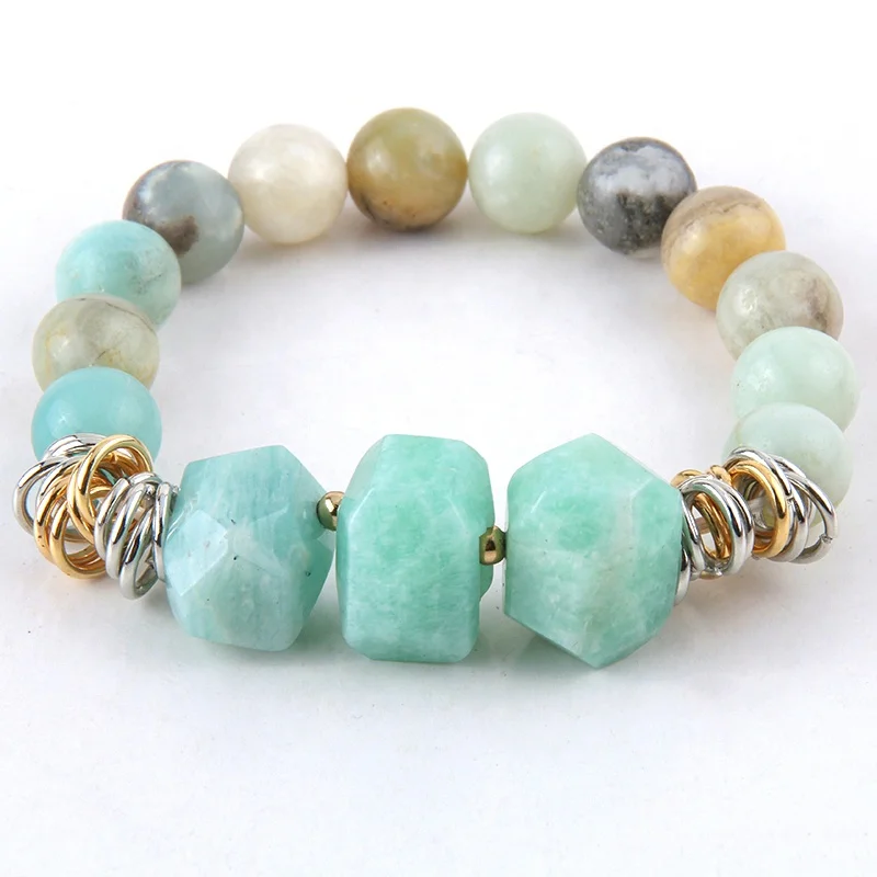 10mm Popular Beautiful Women Natural Pink Grey Amazonite Elastic Bracelet Chain Stretch Big Punk Stone Bead Bracelet
10mm Popular Beautiful Women Natural Pink Grey Amazonite Elastic Bracelet Chain Stretch Big Punk Stone Bead Bracelet
