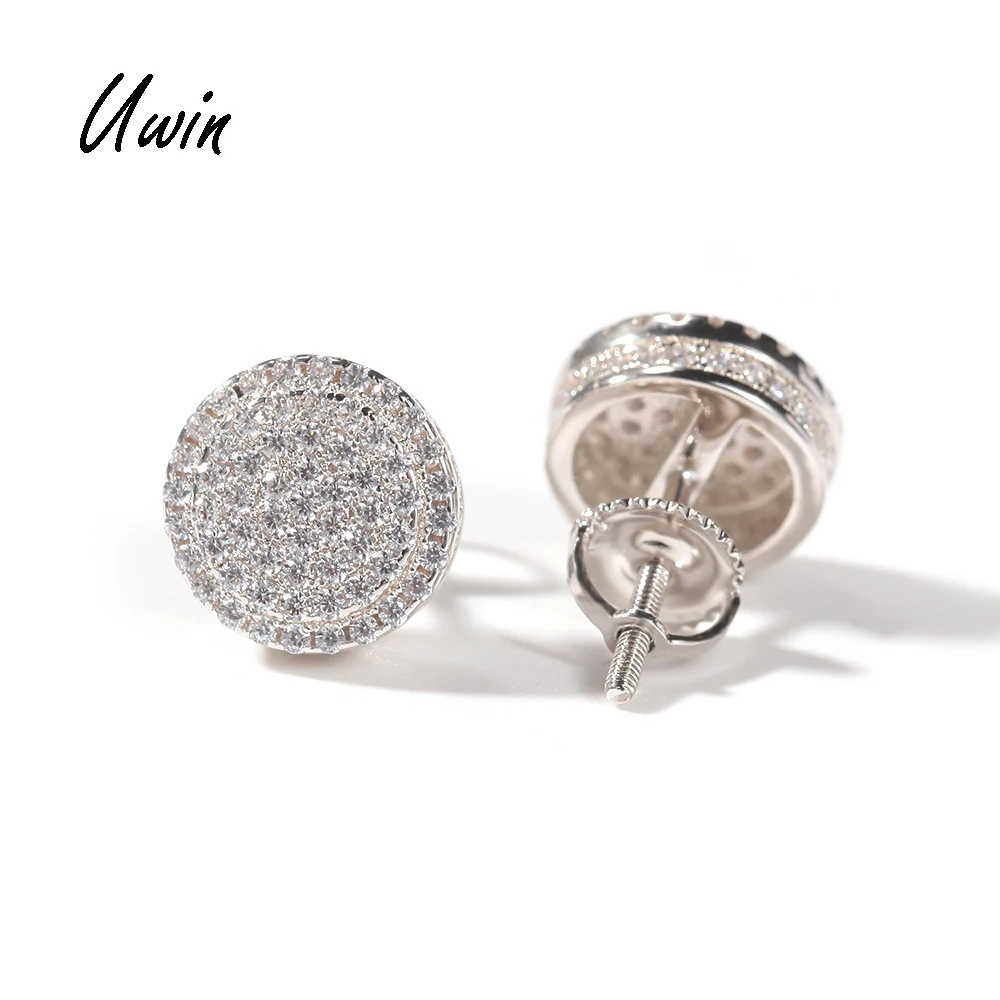 Fashion White Gold Plated Sterling Silver 925 Stud Earrings Bling Bling Screw in Back Luxury Rapper Earrings
Fashion White Gold Plated Sterling Silver 925 Stud Earrings Bling Bling Screw in Back Luxury Rapper Earrings