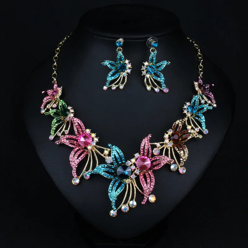 High Quality Equinox Flower Necklace Big Crystal Women Necklace Earrings Set Statement Necklace, As picture
High Quality Equinox Flower Necklace Big Crystal Women Necklace Earrings Set Statement Necklace, As picture