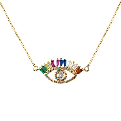 Amazon Best Selling Colorful CZ Evil Eyes Pendant Necklaces 18K Gold Plated Geometric Rhinestone Evil Eyes Necklaces
Amazon Best Selling Colorful CZ Evil Eyes Pendant Necklaces 18K Gold Plated Geometric Rhinestone Evil Eyes Necklaces