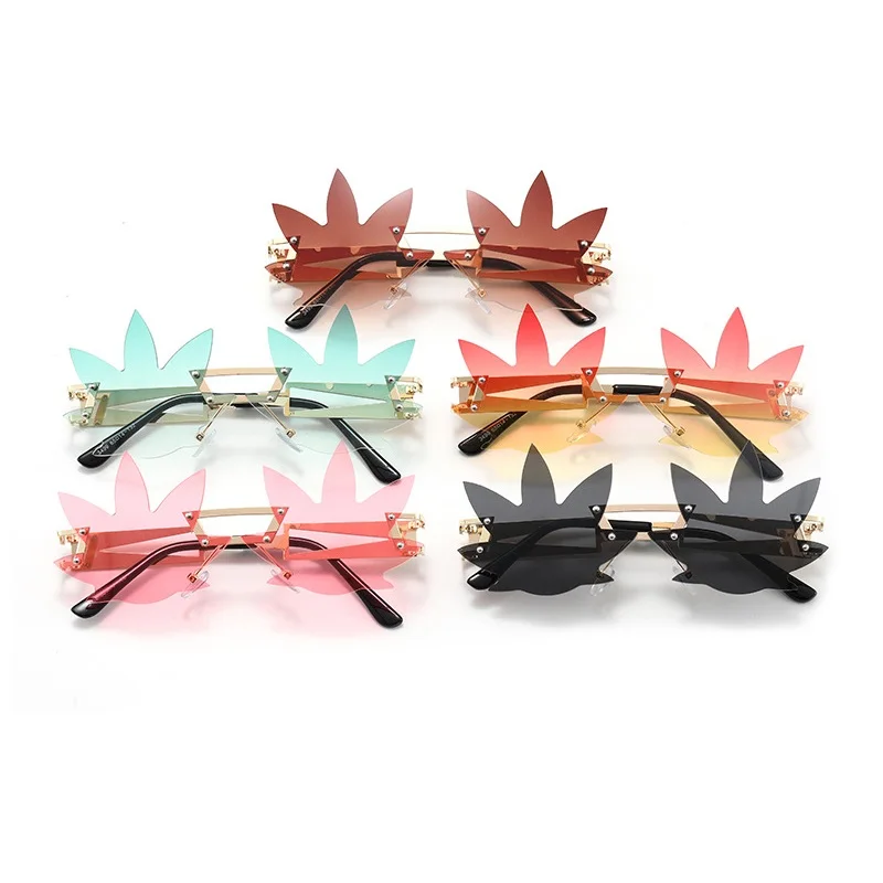 Stylish Light Weight Gold Metal Temple Rimless Maple Leaf UV400 PC Lens Vintage Punk Sunglasses Fashion Shades For Women
Stylish Light Weight Gold Metal Temple Rimless Maple Leaf UV400 PC Lens Vintage Punk Sunglasses Fashion Shades For Women