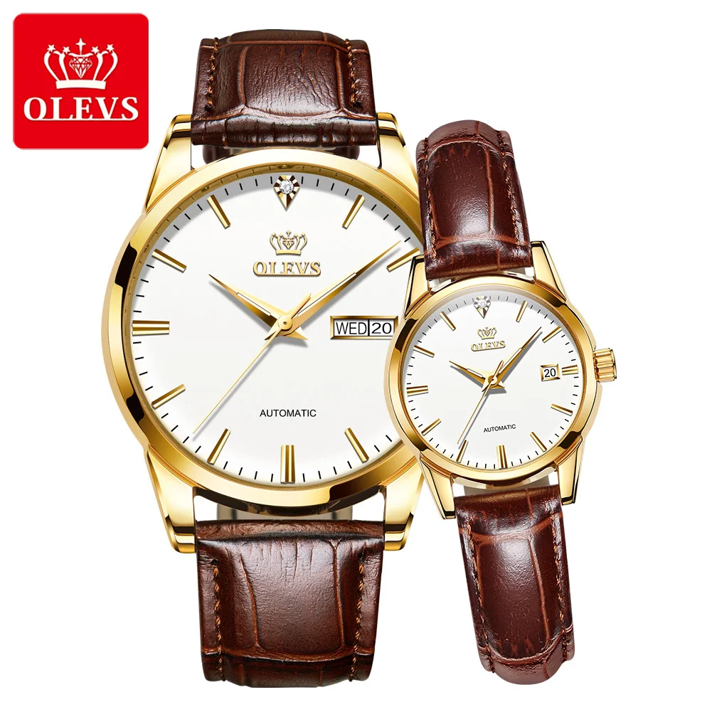 Custom Couple Watches leather Lovers Automatic waterproof luxury brand movement mechanical Women and Men Couple Wristwatches
Custom Couple Watches leather Lovers Automatic waterproof luxury brand movement mechanical Women and Men Couple Wristwatches
