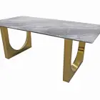 modern marble stainless steel frame dining table