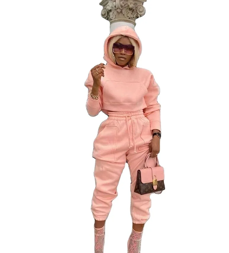 Casual Solid Hoodie Fall Autumn Women Ladies Two Pant Pieces Jogger Set Womens Sweat Pocket Crop Sweatsuit 2 Piece Pants Sets, Different colors and support to customized
Casual Solid Hoodie Fall Autumn Women Ladies Two Pant Pieces Jogger Set Womens Sweat Pocket Crop Sweatsuit 2 Piece Pants Sets, Different colors and support to customized