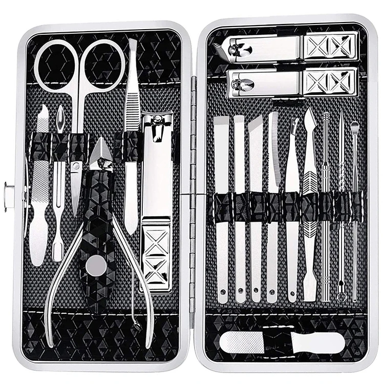 Stainless Steel Nail Clippers Cutter Kit Nail Care Manicure Set with Leather Case 18 Pcs Manicure Clipper Set
Stainless Steel Nail Clippers Cutter Kit Nail Care Manicure Set with Leather Case 18 Pcs Manicure Clipper Set