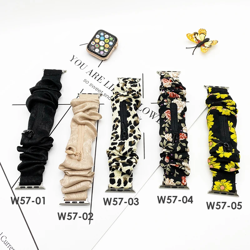Apple watch series 7 elastic Scrunchies watch band with zipper water washable Iwatch band
Apple watch series 7 elastic Scrunchies watch band with zipper water washable Iwatch band