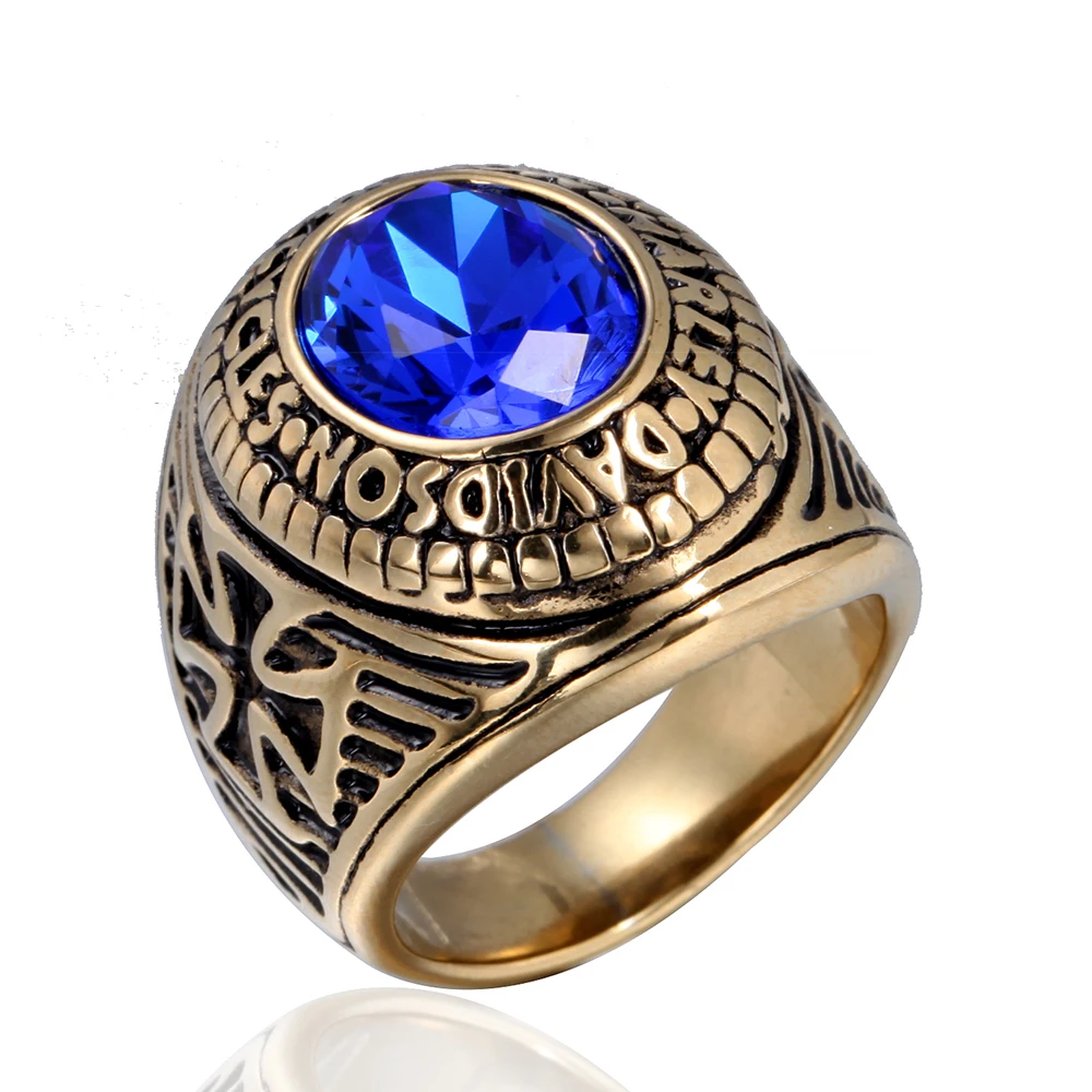 Stainless Steel Gold Plated Maltese Cross Mounted Stone Ring 
Stainless Steel Gold Plated Maltese Cross Mounted Stone Ring