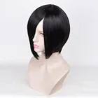 Halloween Party Costume Synthetic Women Female Wig High Quality Fast Shipping Cosplay Natural Black Silky Bobo Short Hair Wig