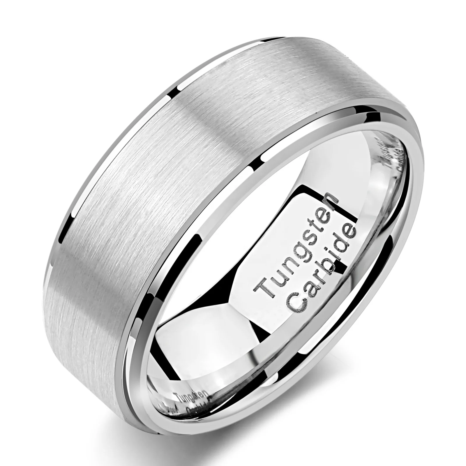 Newshe Mens Tungsten Carbide Wedding Ring 8mm Silver Color Band Charm Rings For Men Size 8-13 TRX064
Newshe Mens Tungsten Carbide Wedding Ring 8mm Silver Color Band Charm Rings For Men Size 8-13 TRX064