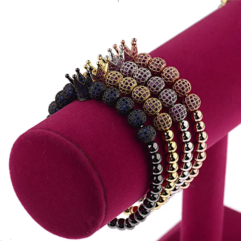 XinZuan Hotsale CZ Micro Colored Drill 8mm Ball Crown Charms Bracelet Luxury Men Bracelets Crown Copper CZ Elastic Bracelet, Gold/silver/black/rose
XinZuan Hotsale CZ Micro Colored Drill 8mm Ball Crown Charms Bracelet Luxury Men Bracelets Crown Copper CZ Elastic Bracelet, Gold/silver/black/rose