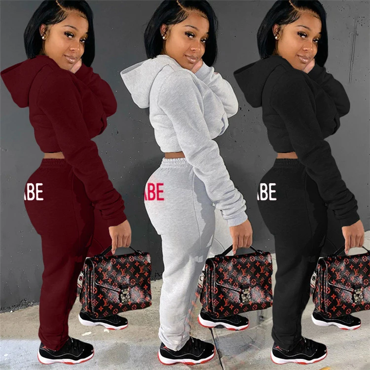 2020 Hot sale autumn trendy women sweat suit custom logo printed crop top hoodies and pants 2piece tracksuit set woman, Customized color
2020 Hot sale autumn trendy women sweat suit custom logo printed crop top hoodies and pants 2piece tracksuit set woman, Customized color