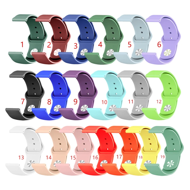 HUAMJ 20 colors soft silicone solid color 20mm 22mm Watch Band For Samsung Galaxy Watch Active, Many color
HUAMJ 20 colors soft silicone solid color 20mm 22mm Watch Band For Samsung Galaxy Watch Active, Many color