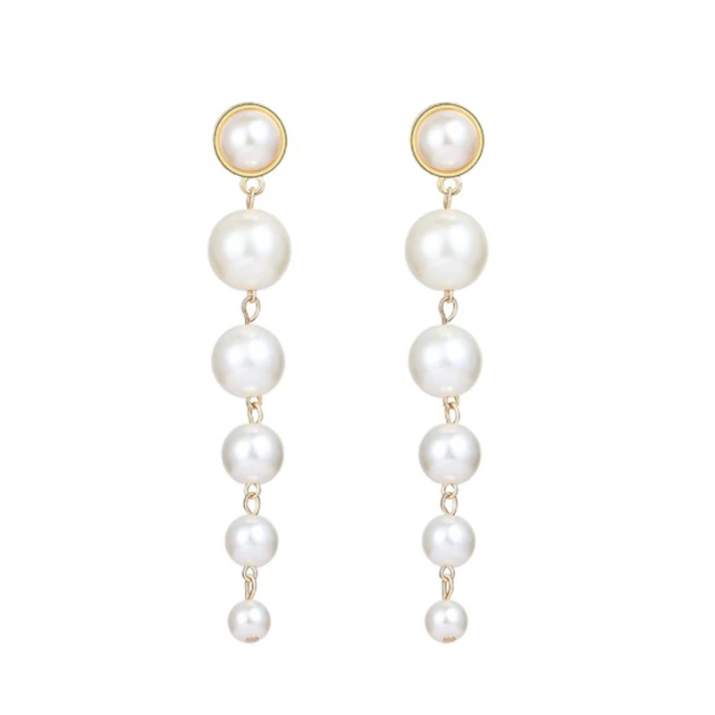 Europe and America Cubic Zircon String Statement Earrings Small Large Pearl Long Earrings for Wedding Party
Europe and America Cubic Zircon String Statement Earrings Small Large Pearl Long Earrings for Wedding Party