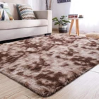 Customized sizes rectangle indoor room silk fluffy rugs and carpet
