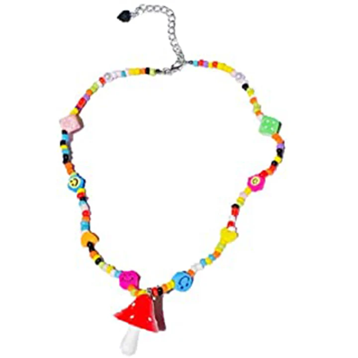 Hot Sale Colorful Beaded Necklace Smiley Face Flower Mushroom Necklace Y2K Necklace Wholesale
Hot Sale Colorful Beaded Necklace Smiley Face Flower Mushroom Necklace Y2K Necklace Wholesale