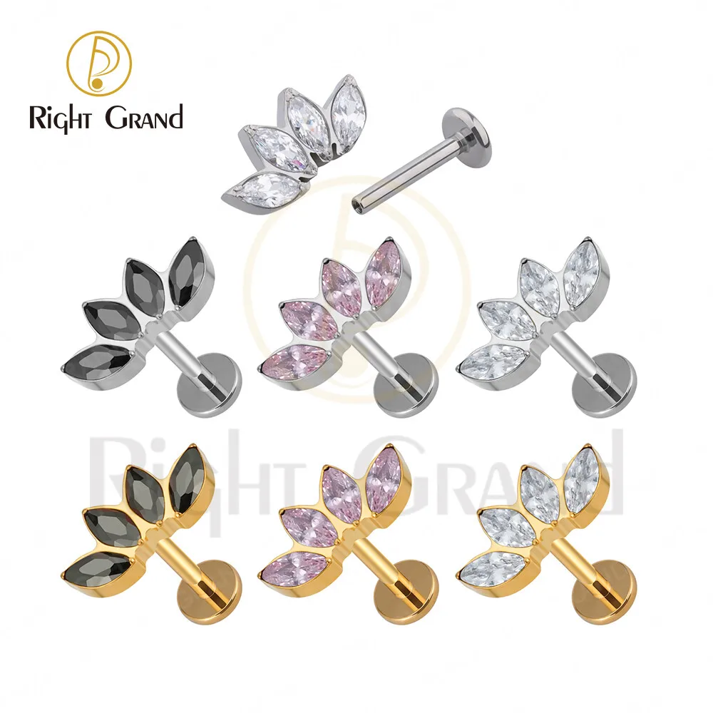 ASTM F136 Titanium Prong Setting 4pcs Zircon Marquise Shaped Labret Lip Stud Piercing Jewelry
ASTM F136 Titanium Prong Setting 4pcs Zircon Marquise Shaped Labret Lip Stud Piercing Jewelry