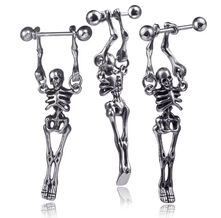 European and American fashion bone earrings stud earrings stainless steel skull stud earrings for men
European and American fashion bone earrings stud earrings stainless steel skull stud earrings for men