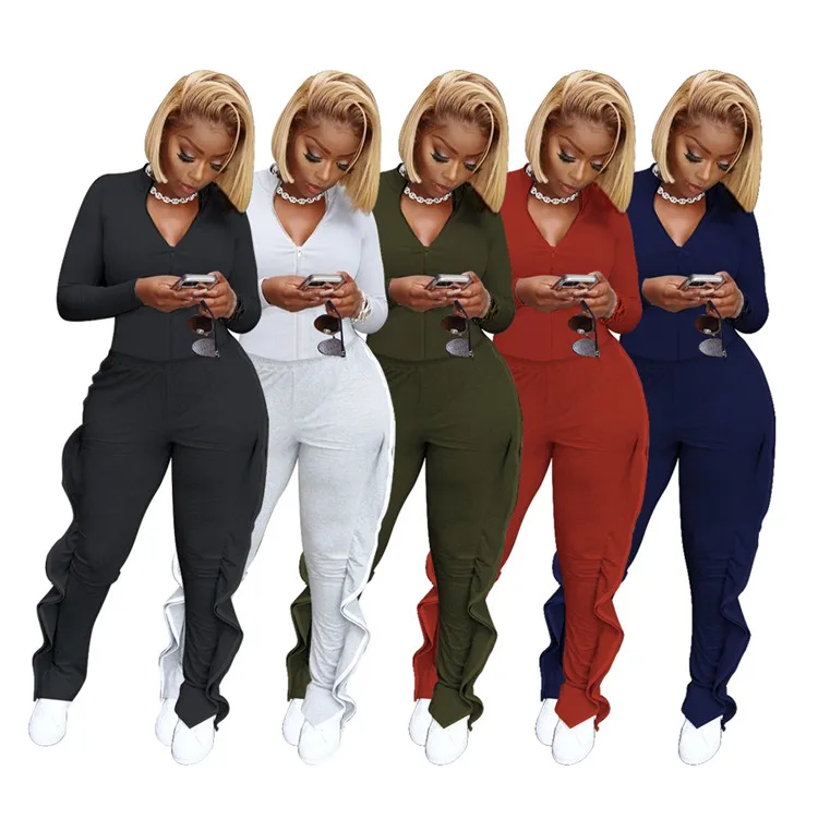 New Lady Solid Color V Neck Jacket And Ruffle Pants Sexy Autumn Winter Women 2 Piece Set, Picture
New Lady Solid Color V Neck Jacket And Ruffle Pants Sexy Autumn Winter Women 2 Piece Set, Picture