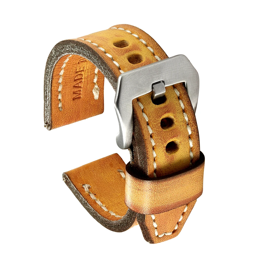 18/20/22/24mm Retro vintage vegetable leather watch band handmade genuine leather watch strap, Brown
18/20/22/24mm Retro vintage vegetable leather watch band handmade genuine leather watch strap, Brown