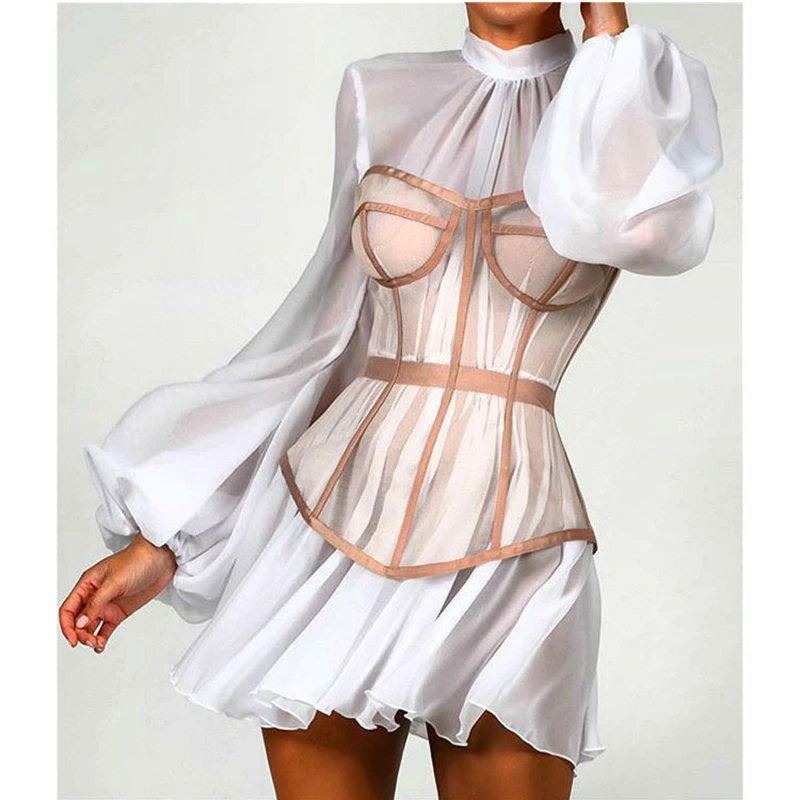 Factory Supply Bodycon Spring White Tie up Bustier Chiffon Shirt Dresses, As the picture
Factory Supply Bodycon Spring White Tie up Bustier Chiffon Shirt Dresses, As the picture