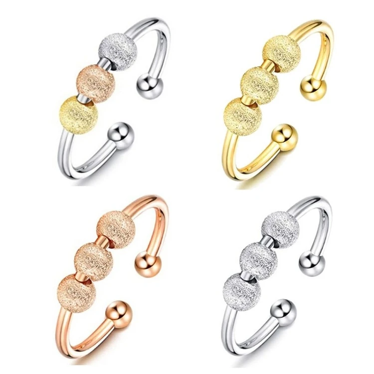 G407 Fashion jewelry personality Anti-anxiety fidget rings frosted gold-plated women ball simple minimalist open gold ring
G407 Fashion jewelry personality Anti-anxiety fidget rings frosted gold-plated women ball simple minimalist open gold ring