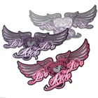 Iron On Fashion Custom Angel Wings Letters Logo Large Embroidery Patches