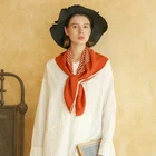90*90cm Ladies Square Custom Silk Satin Scarves Four Seasons