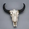 Long Horn Cow Skulls Wall Hanging Longhorn Steer Ox Horn Skeleton Wall Hanging Decorations Creative Halloween Gifts Resin Craft