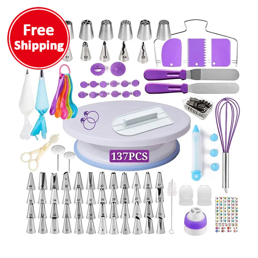 Free Shipping 137 pcs Korean decorating mouth decorating bag cake turntable baking tool
Free Shipping 137 pcs Korean decorating mouth decorating bag cake turntable baking tool