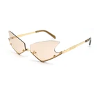 New Trendy Custom Rimless Fashion Stainless Steel Sunglass Metal Sunglasses