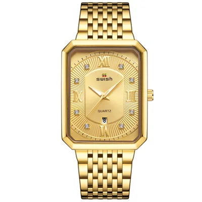 Swish 0118 Men's Luxury Stainless Steel Gold Watch Brand Geneva Rectangle Quartz Watch Man Business Watches Mens 2021
Swish 0118 Men's Luxury Stainless Steel Gold Watch Brand Geneva Rectangle Quartz Watch Man Business Watches Mens 2021
