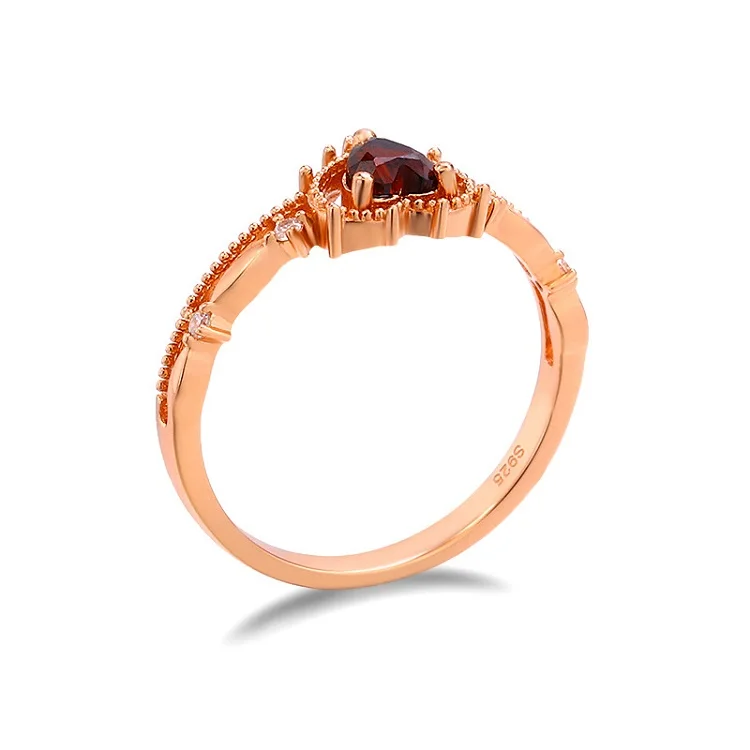 Luxury S925 sterling silver rose gold plated ruby heart shaped love wedding rings women
Luxury S925 sterling silver rose gold plated ruby heart shaped love wedding rings women