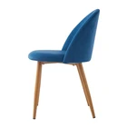 Nordic Modern High Quality Velvet Seat Metal Wood Leg Dining Chairs