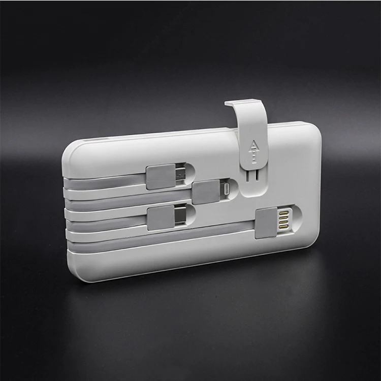 2020 best seller 4 cables equipped power bank 10000mah phone holder, White
2020 best seller 4 cables equipped power bank 10000mah phone holder, White