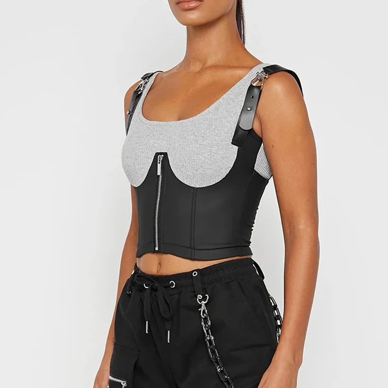 2020 new arrivals autumn collection PU leather with cotton high quality fabric women fashion crop top
2020 new arrivals autumn collection PU leather with cotton high quality fabric women fashion crop top