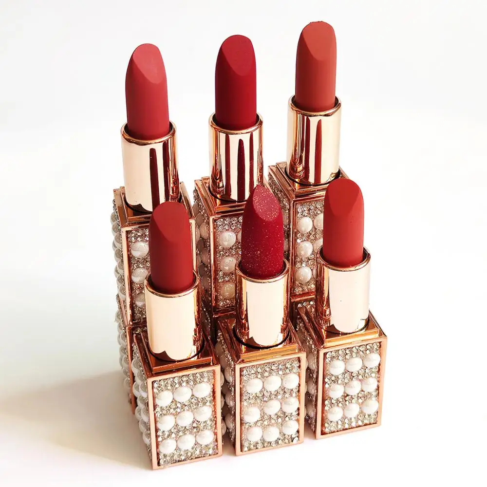Makefay Cosmetics wholesale no logo high-end pigmented private label pearl container red matte velvet lipstick
Makefay Cosmetics wholesale no logo high-end pigmented private label pearl container red matte velvet lipstick